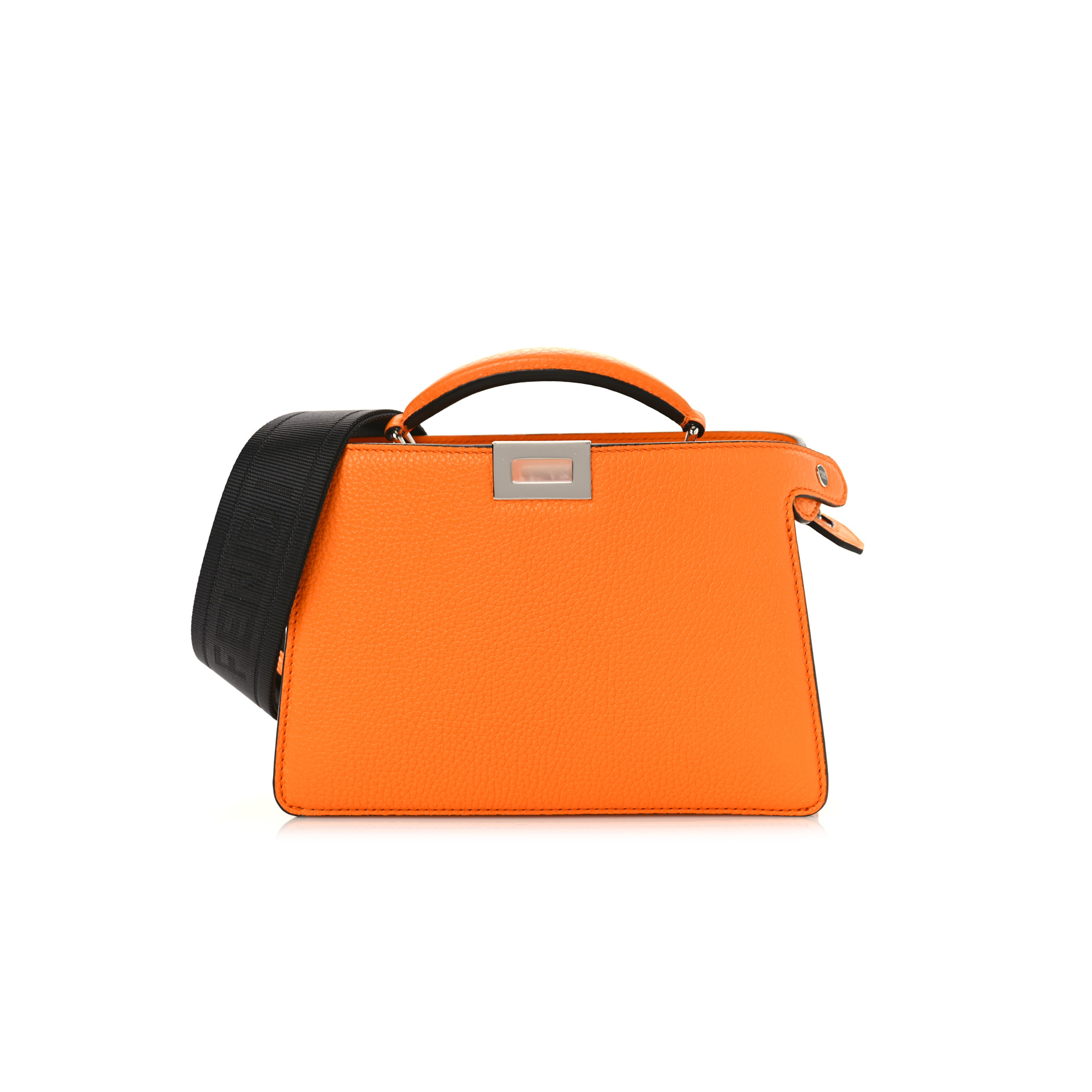 F**di cuoio romano vitello cover bi-color peekaboo i see u x cross satchel orange (23*14.5*6cm)